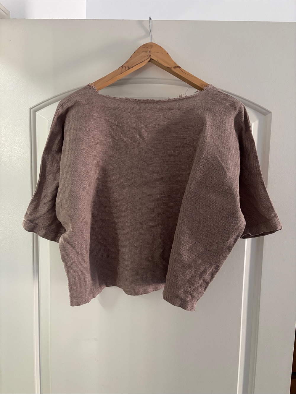 Boxy Crop Tee in Mushroom- Black Crane - Picture 5 of 5